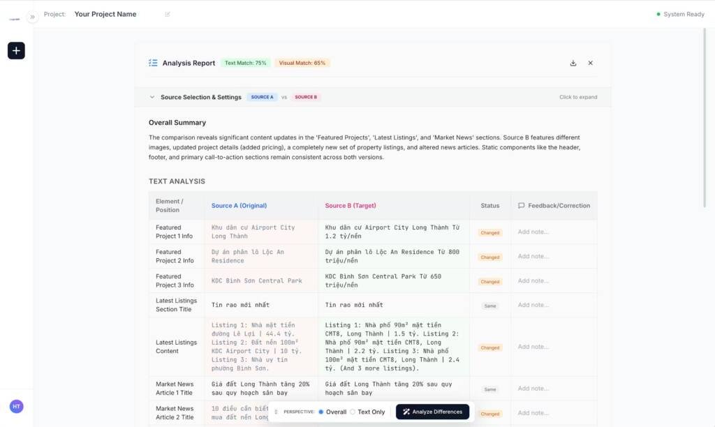 insightDiff - report sample